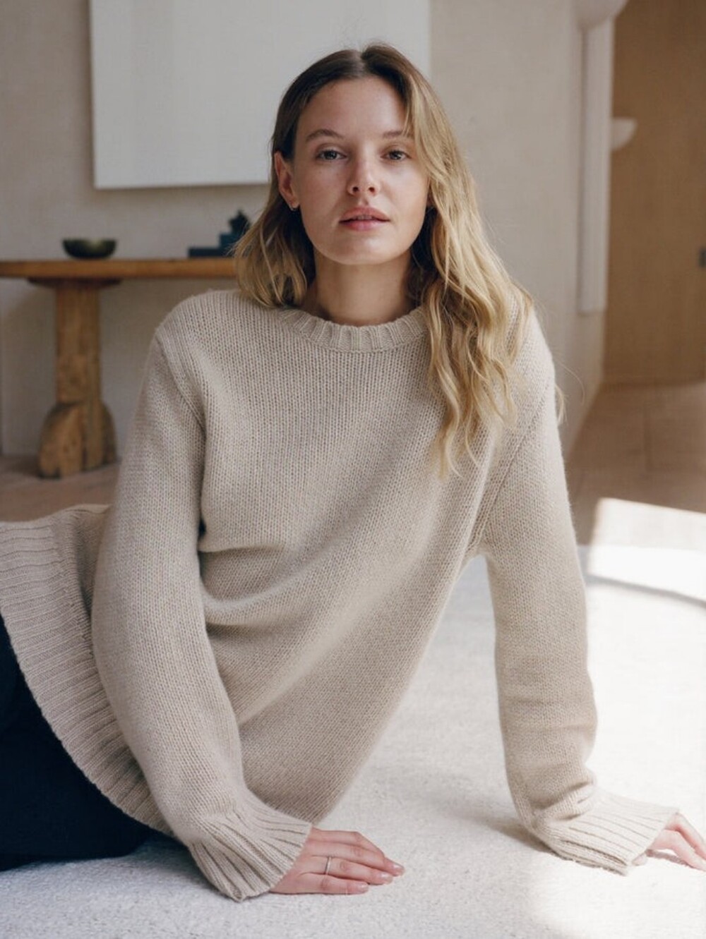 Jenni Kayne Cashmere Amelia Crewneck Sweater Warm Sand XS/S Oversized EUC! HP🥳 - Picture 10 of 13